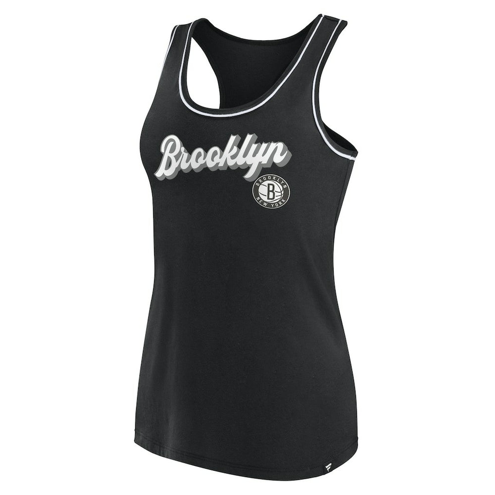 Brooklyn Nets Women's Wordmark Logo Racerback Tank Top Black