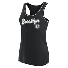 Brooklyn Nets Women's Wordmark Logo Racerback Tank Top Black