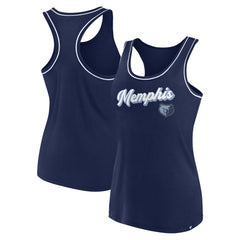Memphis Grizzlies Women's Wordmark Logo Racerback Tank Top Navy