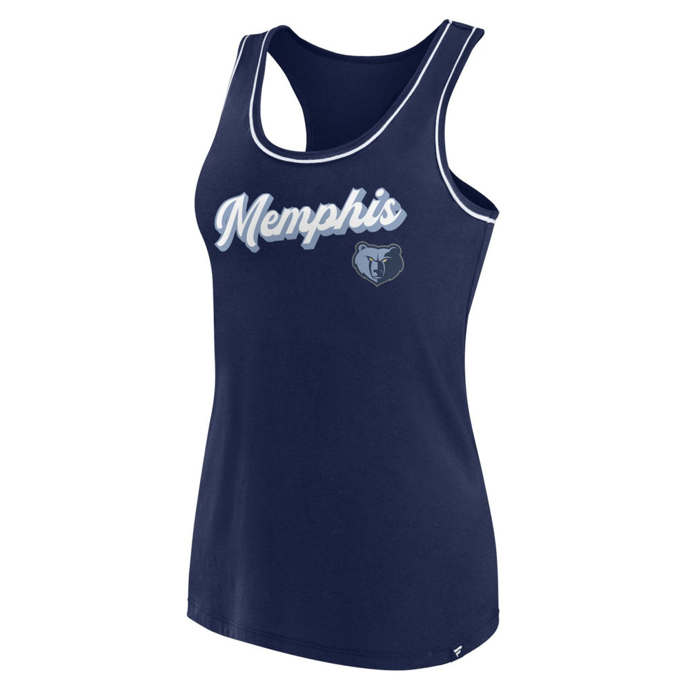 Memphis Grizzlies Women's Wordmark Logo Racerback Tank Top Navy