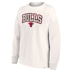 Chicago Bulls Women's Tonal Leopard Pullover Sweatshirt White