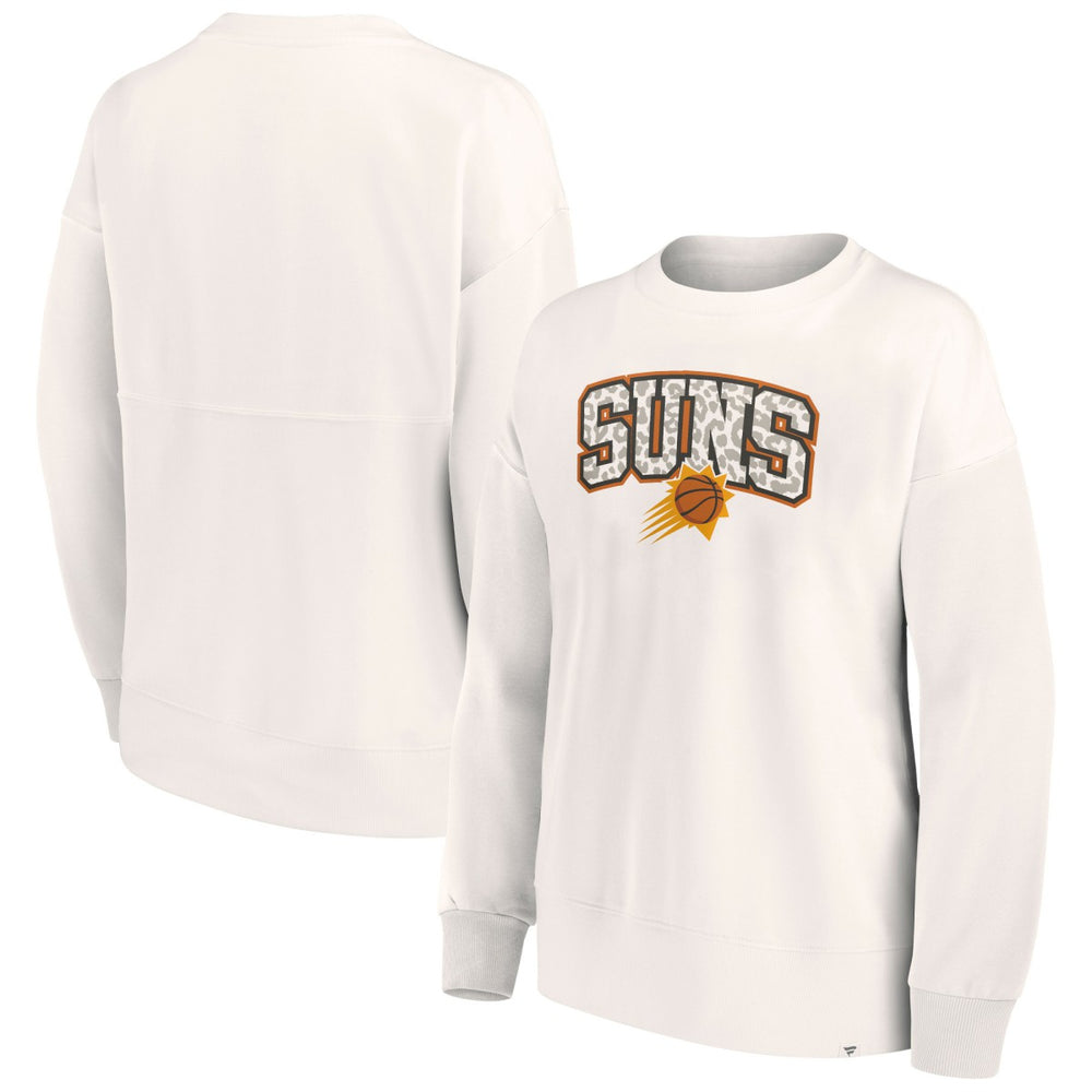 Phoenix Suns Women's Tonal Leopard Pullover Sweatshirt White