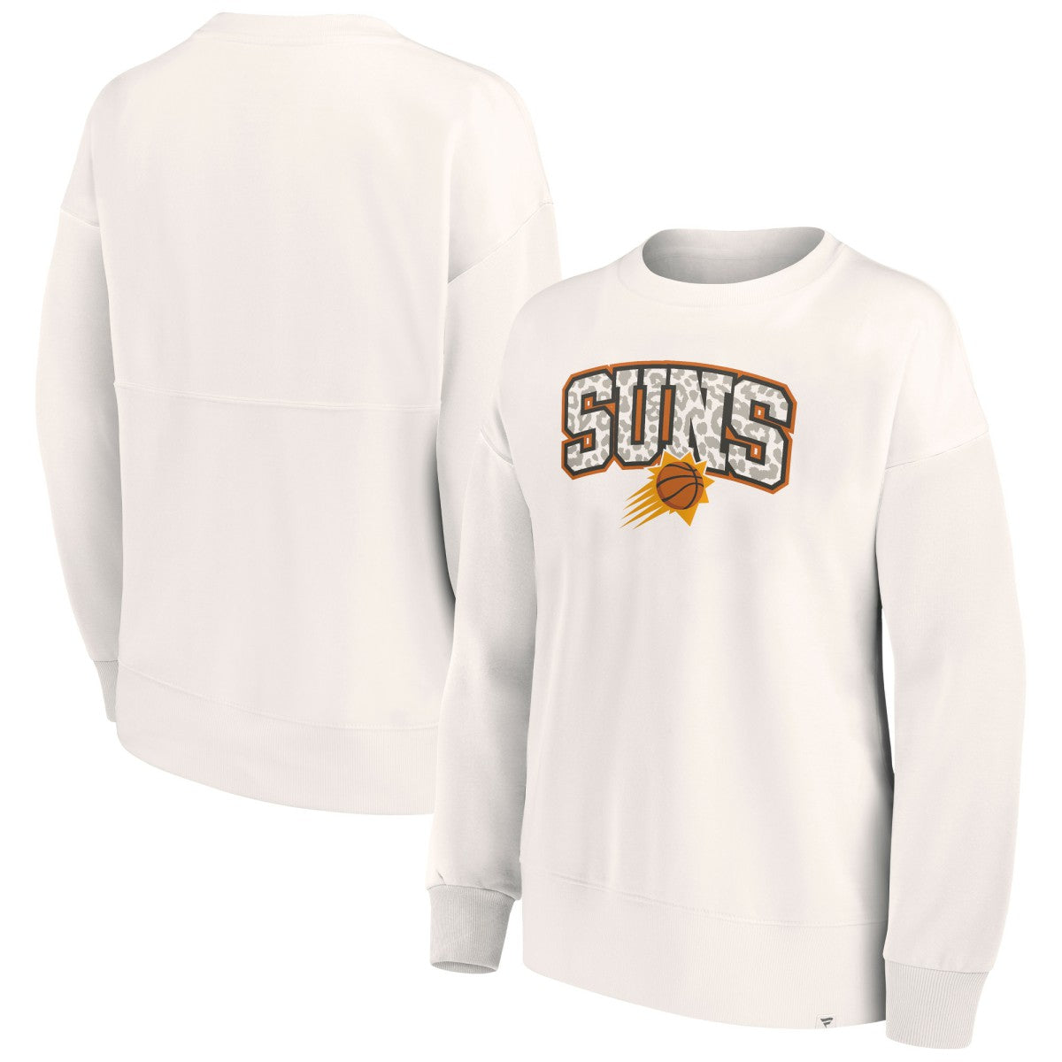 Phoenix Suns Women's Tonal Leopard Pullover Sweatshirt White