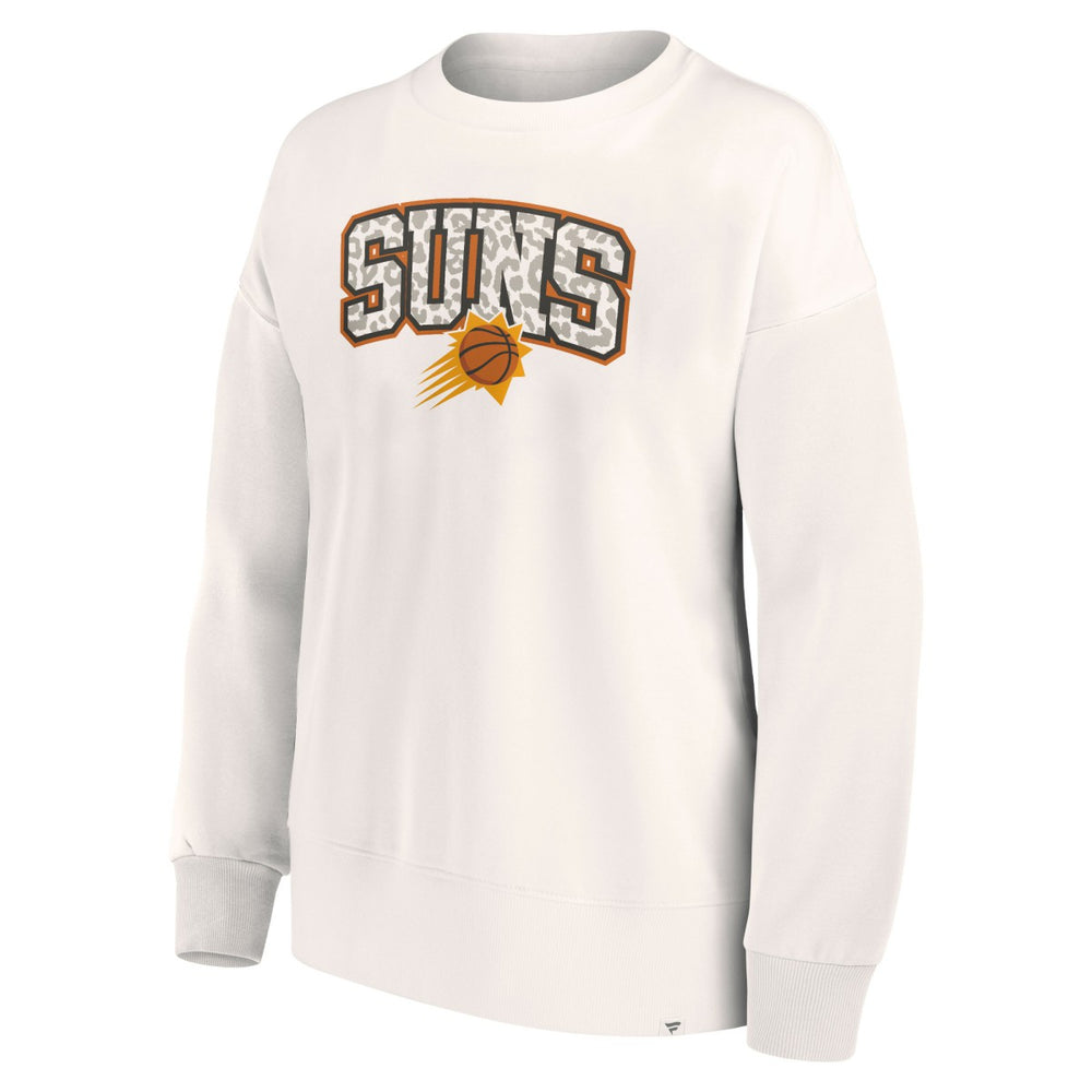 Phoenix Suns Women's Tonal Leopard Pullover Sweatshirt White