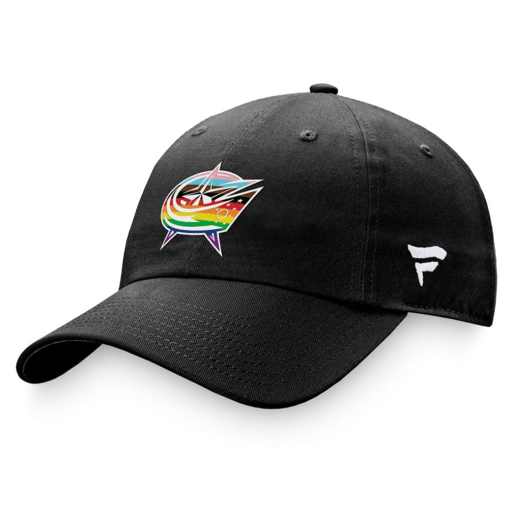 NHL Columbus Blue Jackets Fanatics Team Logo Pride Adjustable Hat - Black