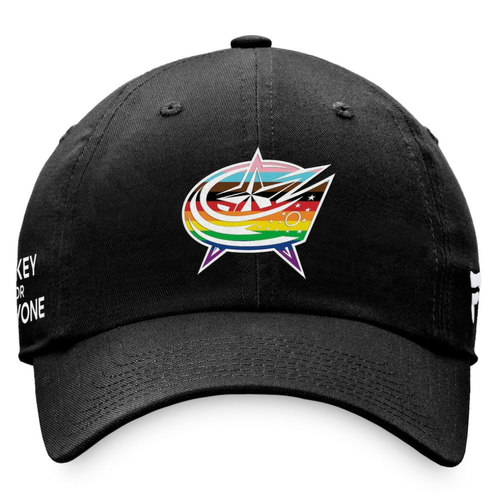 NHL Columbus Blue Jackets Fanatics Team Logo Pride Adjustable Hat - Black