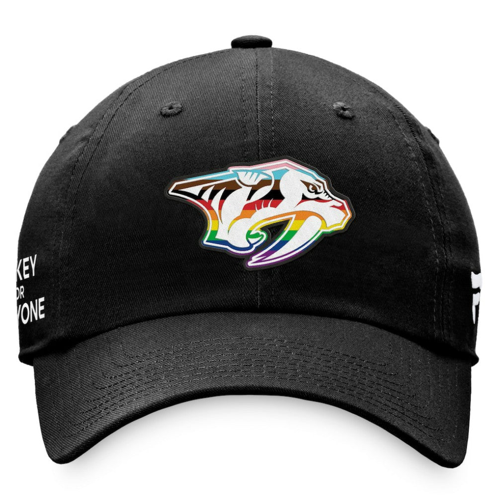 NHL Nashville Predators Fanatics Team Logo Pride Adjustable Hat - Black