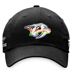 NHL Nashville Predators Fanatics Team Logo Pride Adjustable Hat - Black