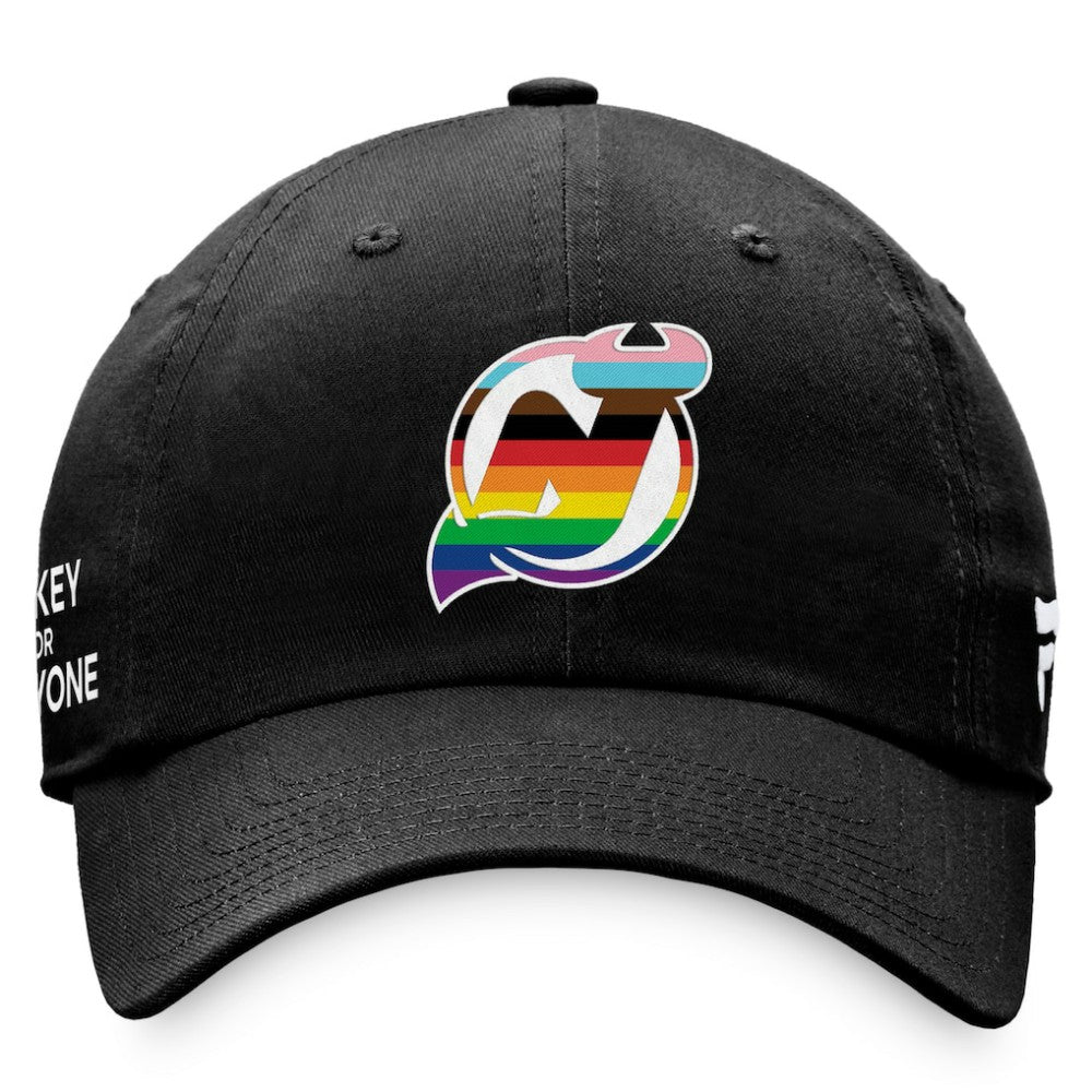NHL New Jersey Devils Fanatics Team Logo Pride Adjustable Hat - Black
