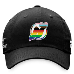 NHL New Jersey Devils Fanatics Team Logo Pride Adjustable Hat - Black