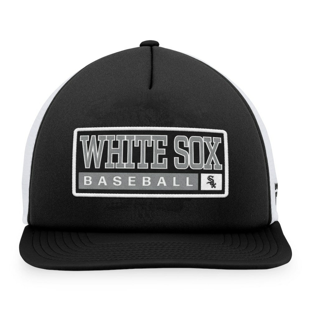 Chicago White Sox Majestic Foam Trucker Snapback Hat - Black/White Hats