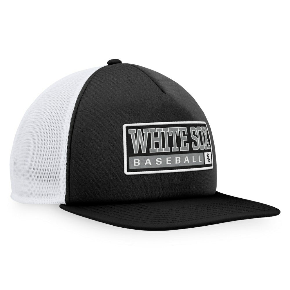 Chicago White Sox Majestic Foam Trucker Snapback Hat - Black/White Hats