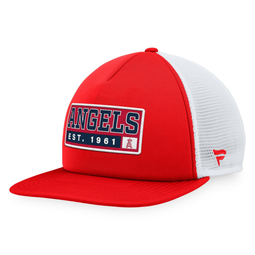 Los Angeles Angels Majestic Foam Trucker Snapback Hat - Red/White Hats