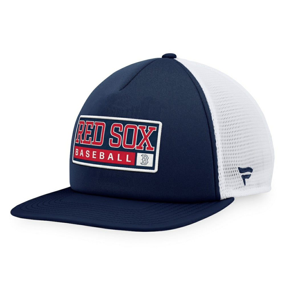 Boston Red Sox Majestic Foam Trucker Snapback Hat - Navy/White Hats