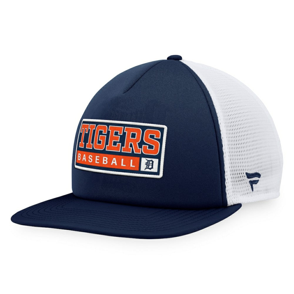 Detroit Tigers Majestic Foam Trucker Snapback Hat - Navy/White Hats