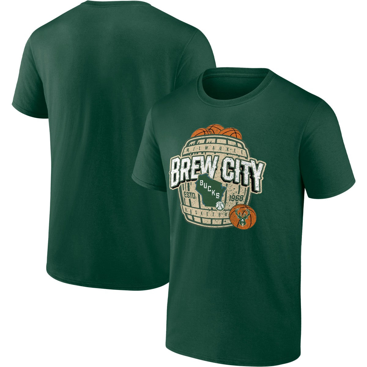 Milwaukee Bucks Brew City Hometown Collection T-Shirt Hunter Green