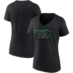 Boston Celtics Women's Hometown Collection 617 V-Neck T-Shirt Black