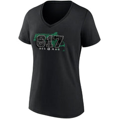 Boston Celtics Women's Hometown Collection 617 V-Neck T-Shirt Black