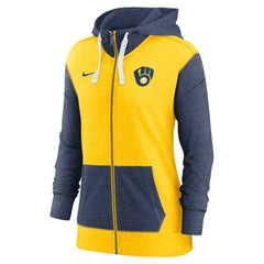 Milwaukee Brewers Nike Women's Full-Zip Hoodie - Gold Hoodies