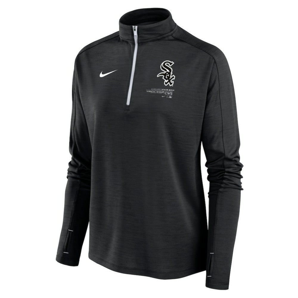 Chicago White Sox Nike Women's Pacer Quarter-Zip Top - Black Tops