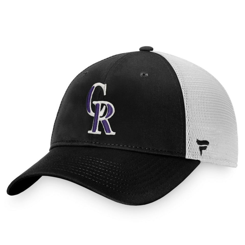 Colorado Rockies Fanatics Cooperstown Collection Core Trucker Snapback Hat - Black/White Hats