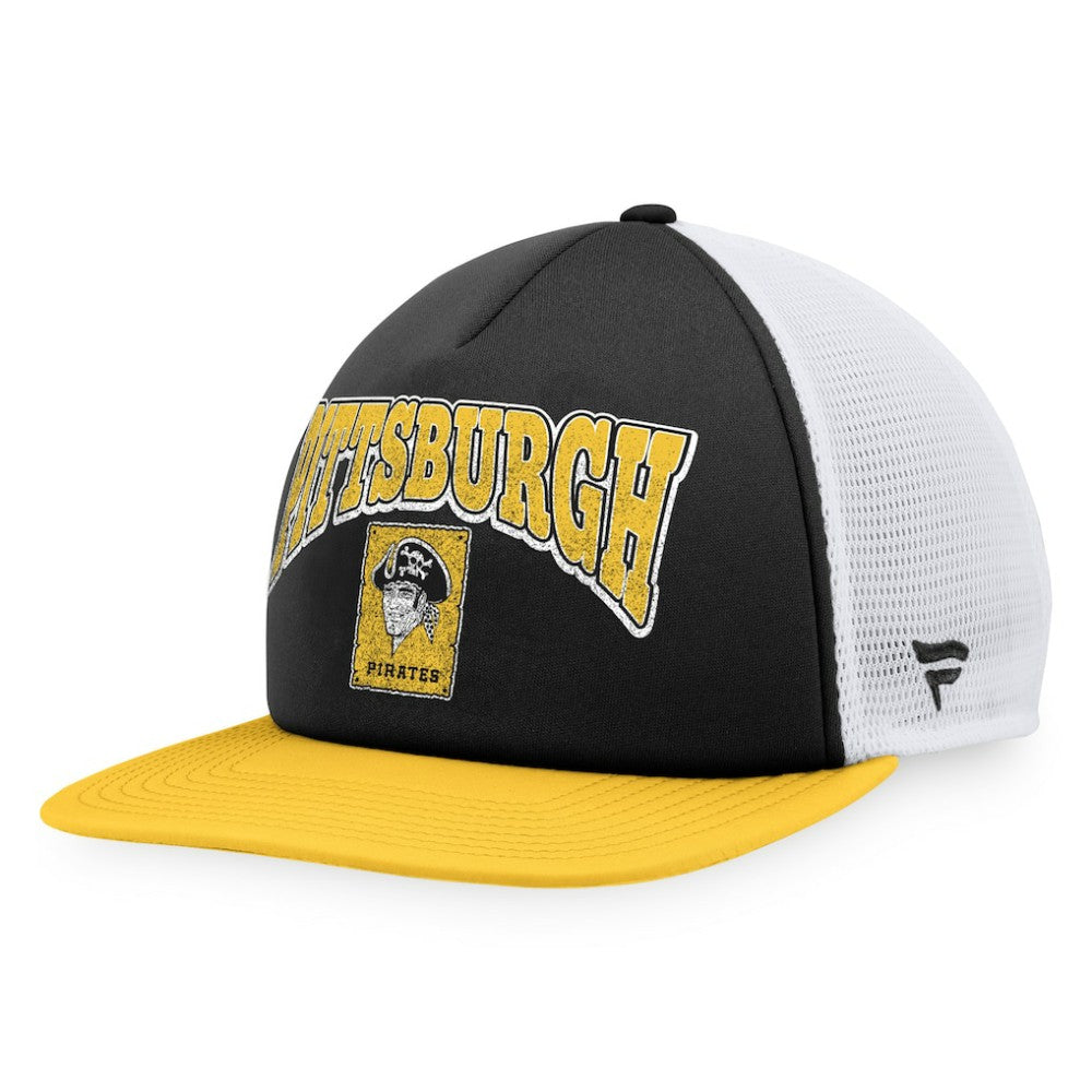 Pittsburgh Pirates Fanatics Heritage Foam Front Trucker Snapback Hat - Black/Gold Hats