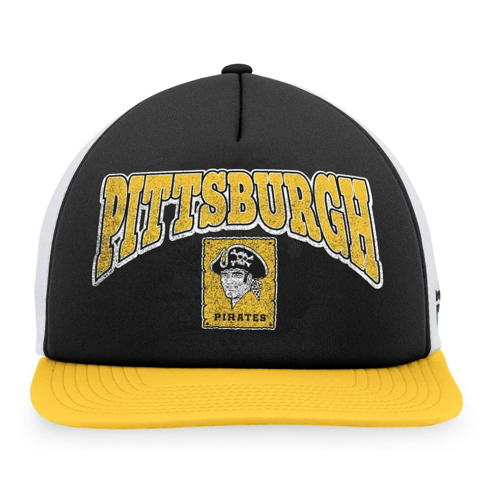 Pittsburgh Pirates Fanatics Heritage Foam Front Trucker Snapback Hat - Black/Gold Hats
