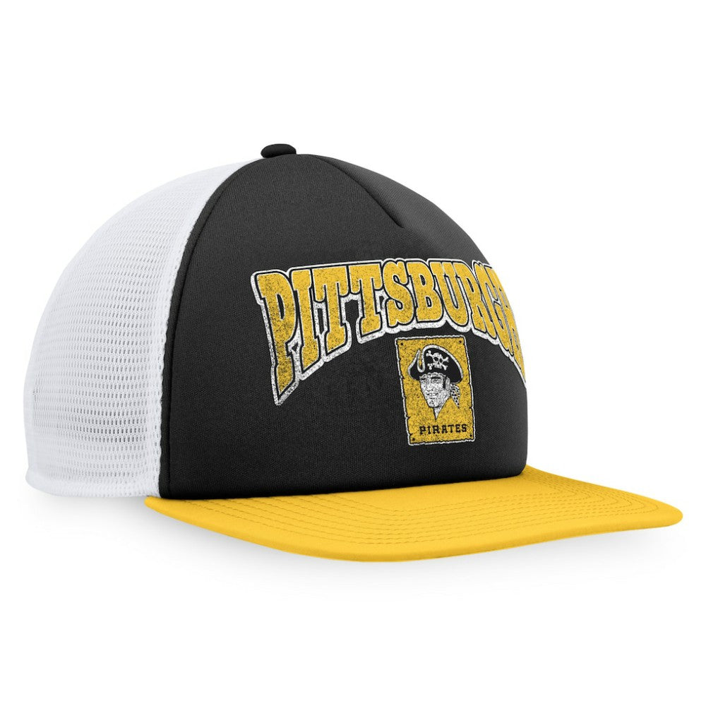 Pittsburgh Pirates Fanatics Heritage Foam Front Trucker Snapback Hat - Black/Gold Hats