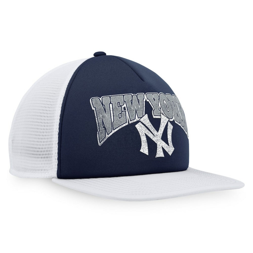 New York Yankees Fanatics Heritage Foam Front Trucker Snapback Hat - Navy/White Hats