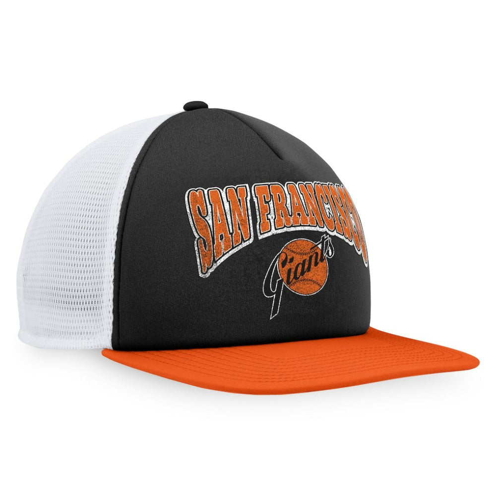 San Francisco Giants Fanatics Heritage Foam Front Trucker Snapback Hat - Black/Orange Hats