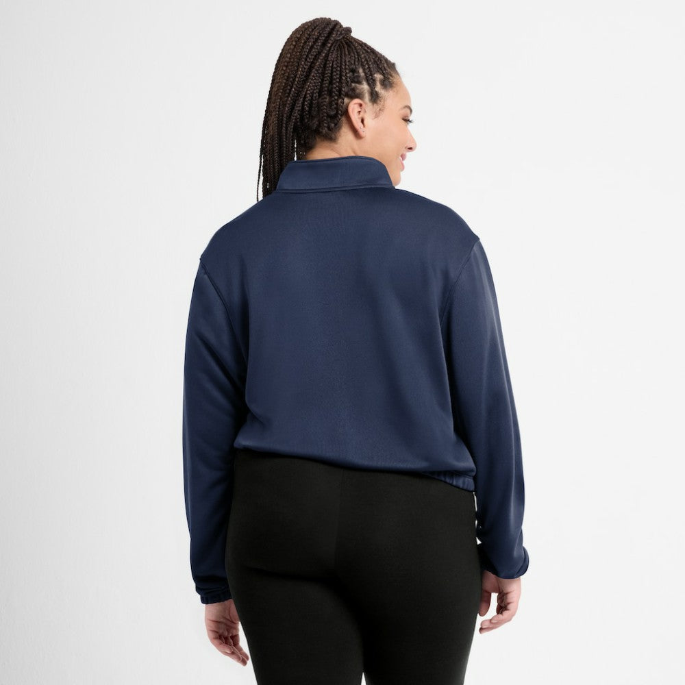 Chicago White Sox Nike Women's Rewind Splice Half-Zip Semi-Cropped Bubble Hem Sweatshirt - Navy Sweatshirts