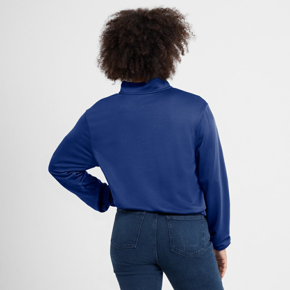 Milwaukee Brewers Nike Women's Rewind Splice Half-Zip Semi-Cropped Bubble Hem Sweatshirt - Royal Sweatshirts