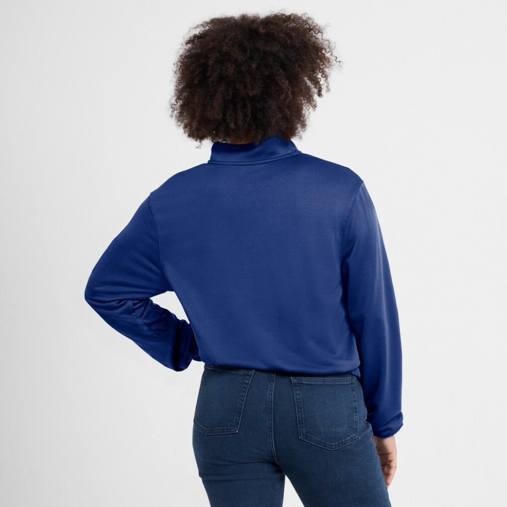 St. Louis Cardinals Nike Women's Rewind Splice Half-Zip Semi-Cropped Bubble Hem Sweatshirt - Royal Sweatshirts