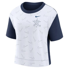 Houston Astros Nike Women's Line Up High Hip Fashion T-Shirt - Navy/White T-shirts