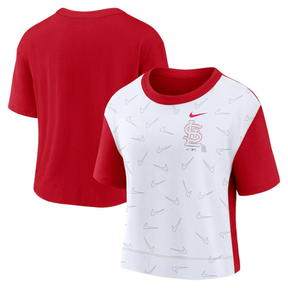 St. Louis Cardinals Nike Women's Line Up High Hip Fashion T-Shirt - Red/White T-shirts