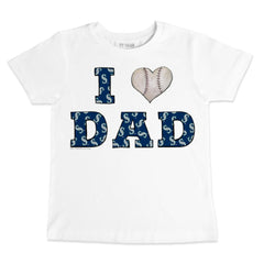 Seattle Mariners Tiny Turnip Youth I Love Dad T-Shirt - White T-shirts