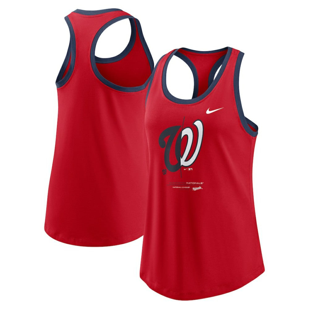 Washington Nationals Nike Women's Tech Tri-Blend Tank Top - Red Tanks