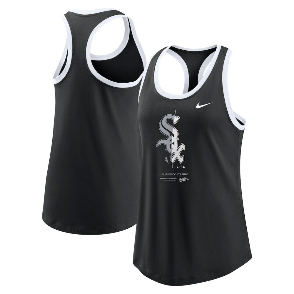 Chicago White Sox Nike Women's Tech Tri-Blend Tank Top - Black Tanks