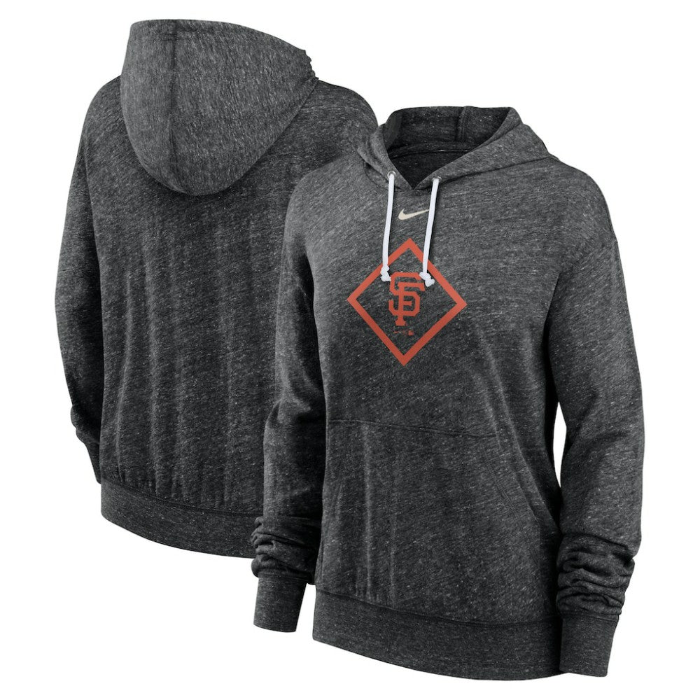 San Francisco Giants Nike Women's Diamond Icon Gym Vintage Lightweight Hooded Top - Black Tops