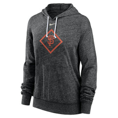 San Francisco Giants Nike Women's Diamond Icon Gym Vintage Lightweight Hooded Top - Black Tops