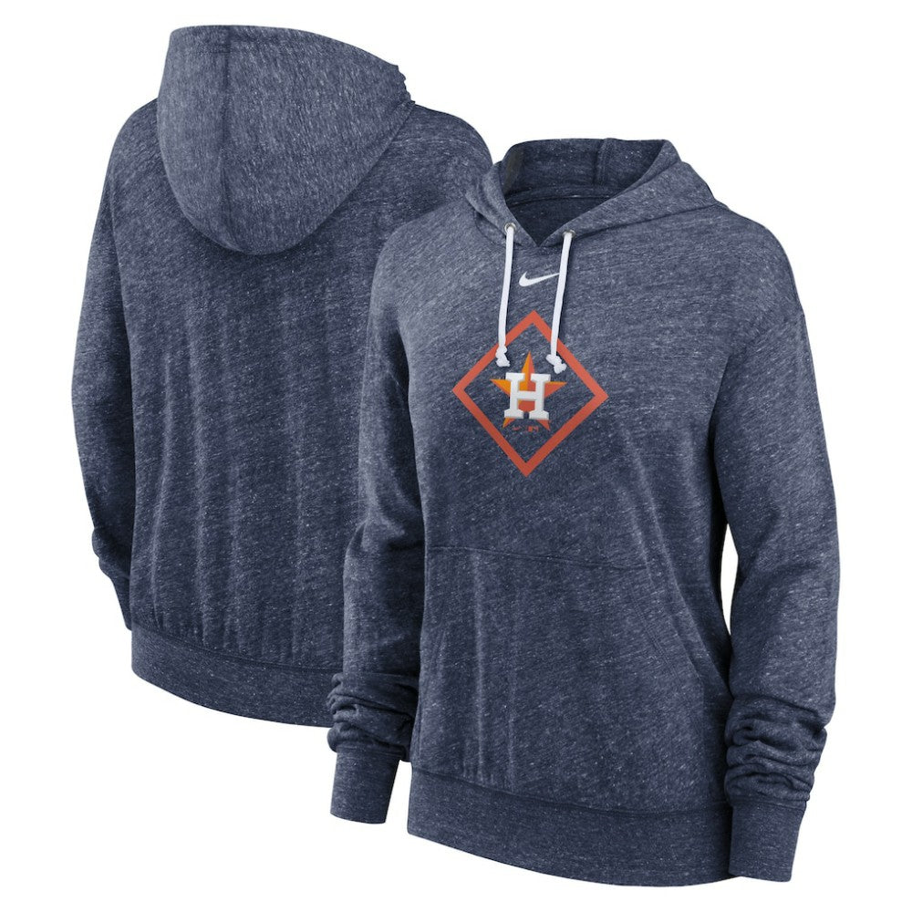 Houston Astros Nike Women's Diamond Icon Gym Vintage Lightweight Hooded Top - Navy Tops