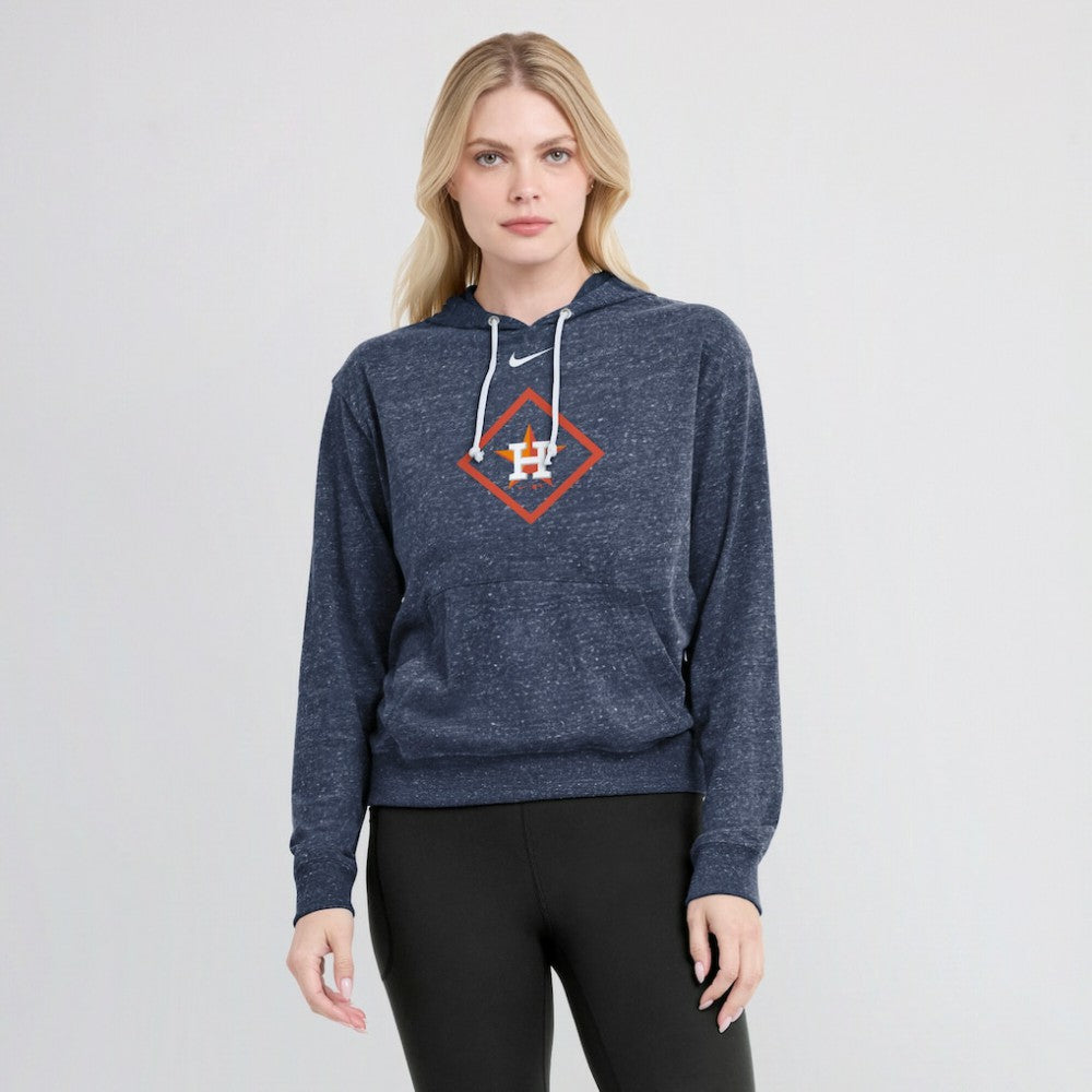 Houston Astros Nike Women's Diamond Icon Gym Vintage Lightweight Hooded Top - Navy Tops