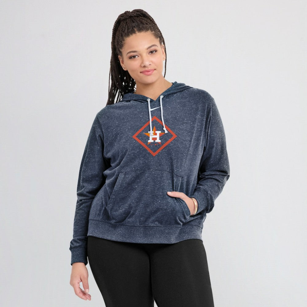 Houston Astros Nike Women's Diamond Icon Gym Vintage Lightweight Hooded Top - Navy Tops