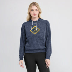 Milwaukee Brewers Nike Women's Diamond Icon Gym Vintage Lightweight Hooded Top - Navy Tops