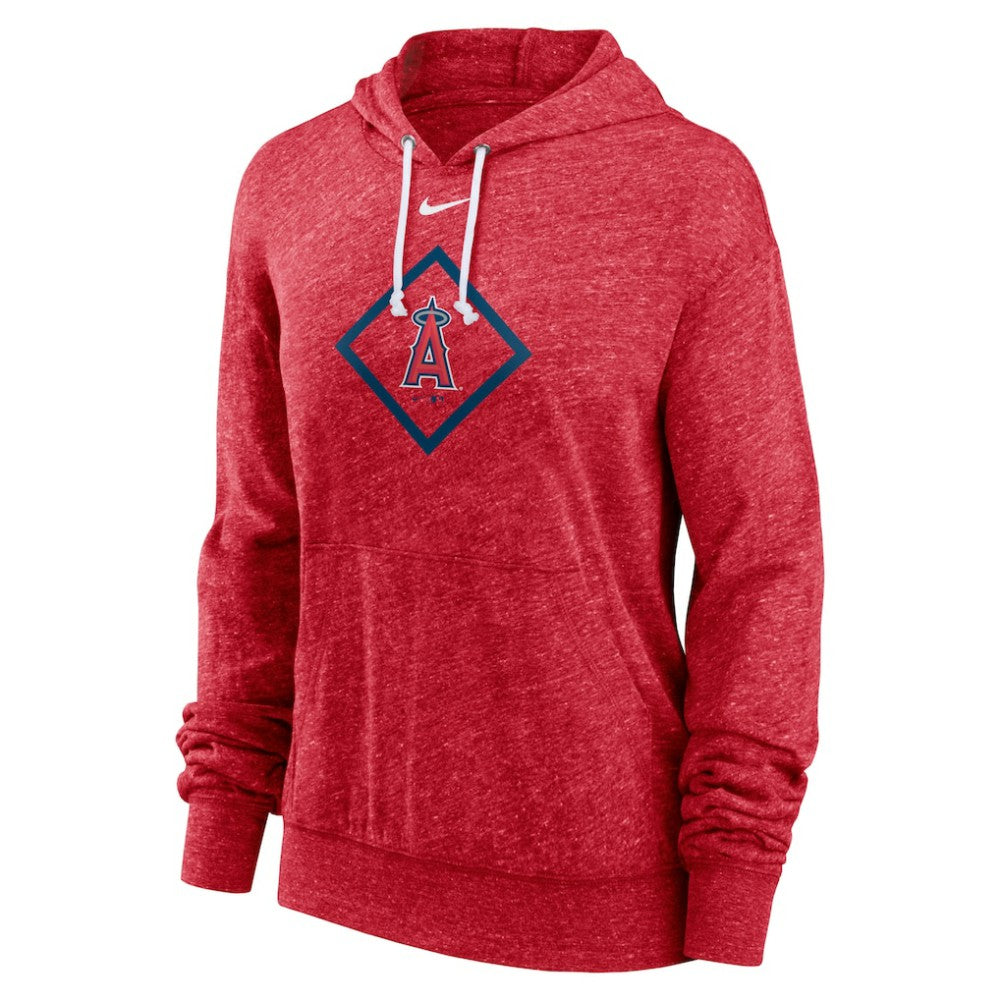 Los Angeles Angels Nike Women's Diamond Icon Gym Vintage Lightweight Hooded Top - Red Tops
