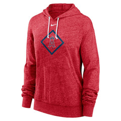 Los Angeles Angels Nike Women's Diamond Icon Gym Vintage Lightweight Hooded Top - Red Tops