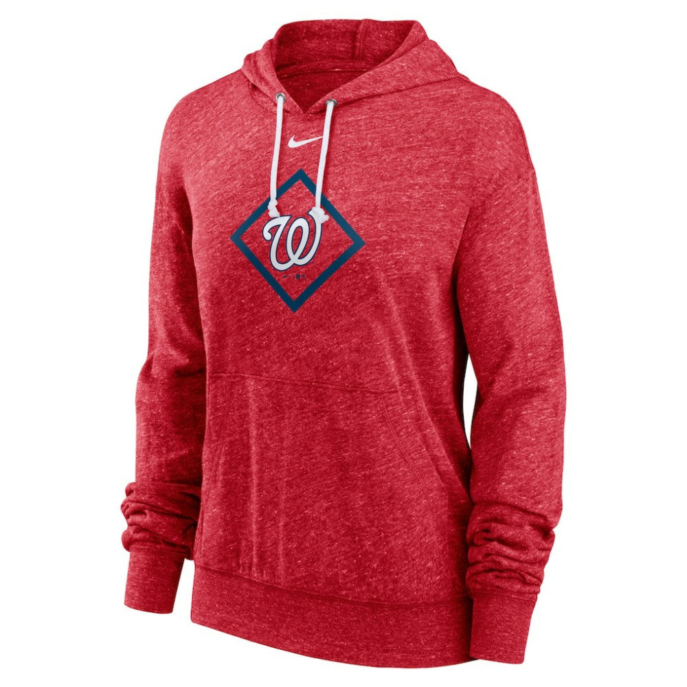 Washington Nationals Nike Women's Diamond Icon Gym Vintage Lightweight Hooded Top - Red Tops