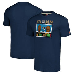 Isaac Bruce & Marshall Faulk Los Angeles Rams Homage Unisex NFL Jam Retired Tri-Blend T-Shirt Navy
