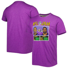Ray Lewis & Ed Reed Baltimore Ravens Homage Unisex NFL Jam Retired Tri-Blend T-Shirt Heather Purple