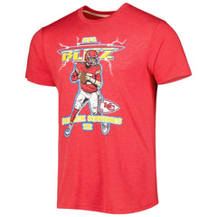 Patrick Mahomes Kansas City Chiefs Homage Unisex NFL Blitz Player Tri-Blend T-Shirt Heathered Heather Red